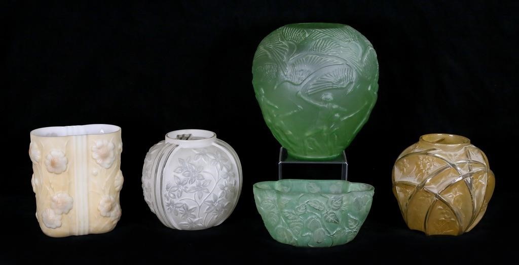 5 PHOENIX CONSOLIDATED GLASS VASES5