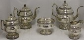 5 PIECE COIN SILVER TEA AND CO