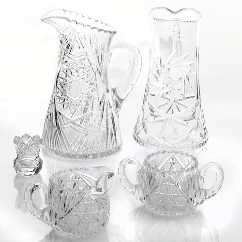 5 PIECE CUT CRYSTAL, BEVERAGE