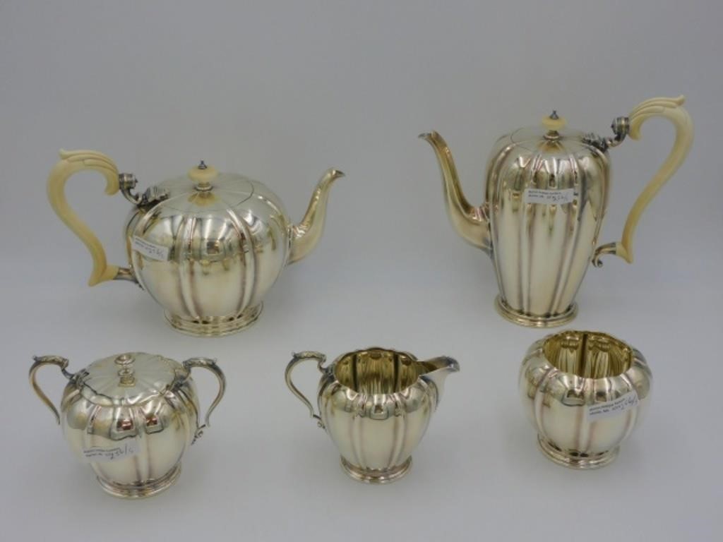 5 PIECE ENGLISH STERLING SILVER TEA