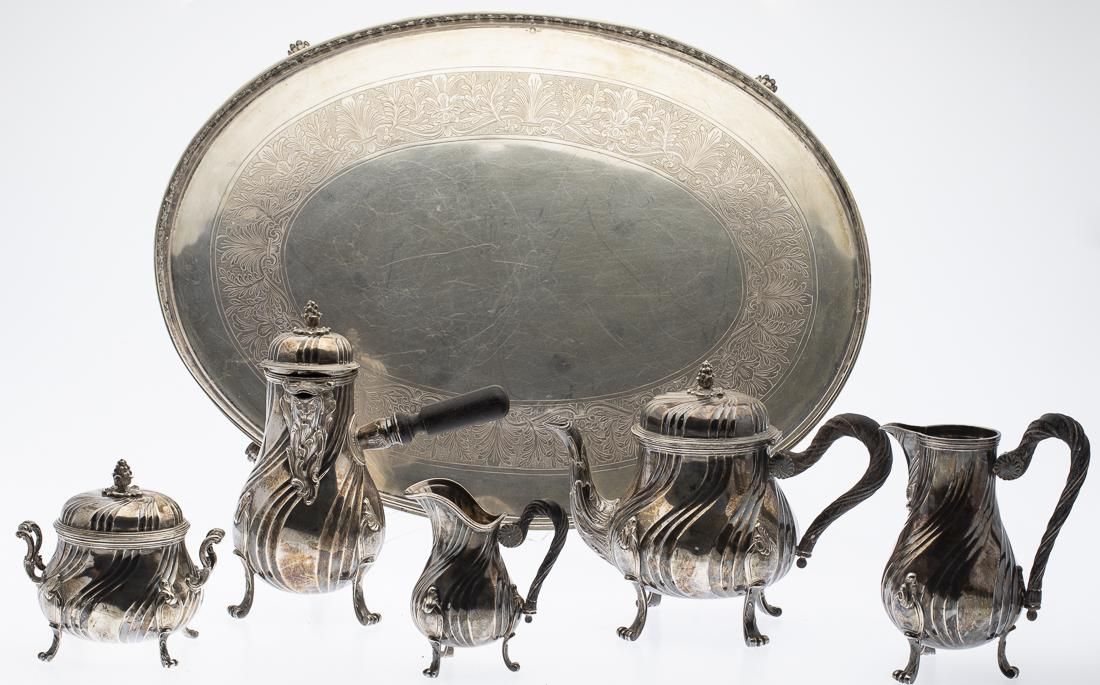 5 PIECE FRENCH STERLING SILVER