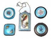 5 PIECE GUILLOCHE ENAMELED COM