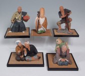 5 PIECE JAPANESE HAKATA DOLLS: