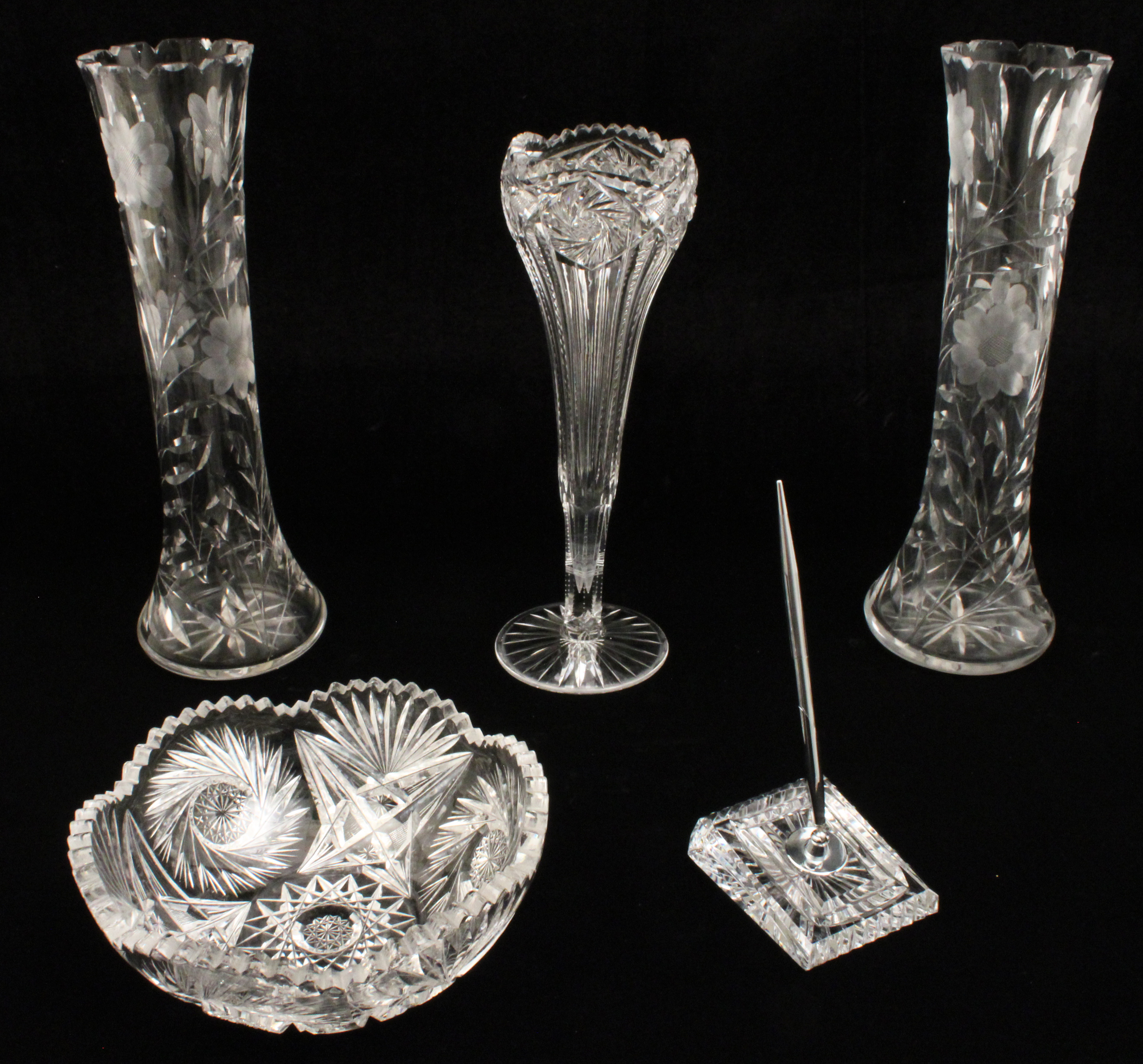 5 PIECE MISC. LOT OF CUT GLASS 5