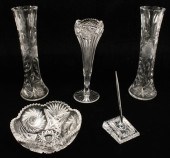 5 PIECE MISC. LOT OF CUT GLASS
