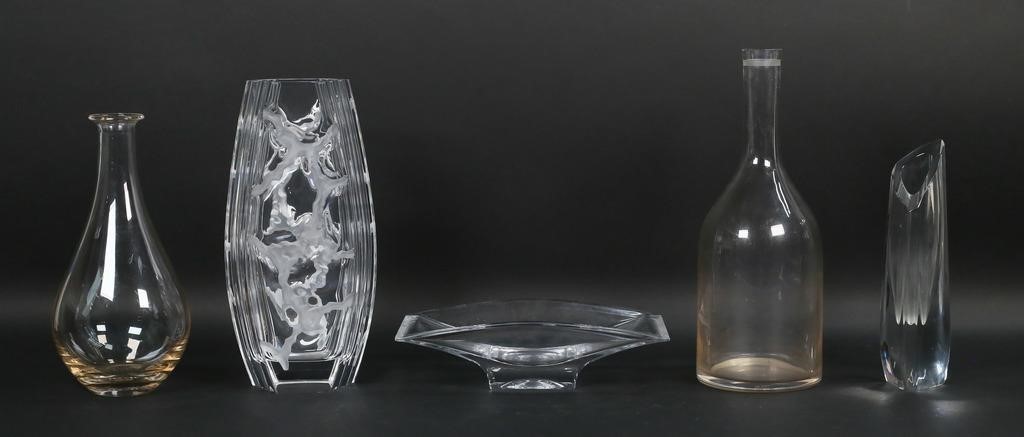 5 PIECE MODERN CRYSTAL LOT TIFFANY,