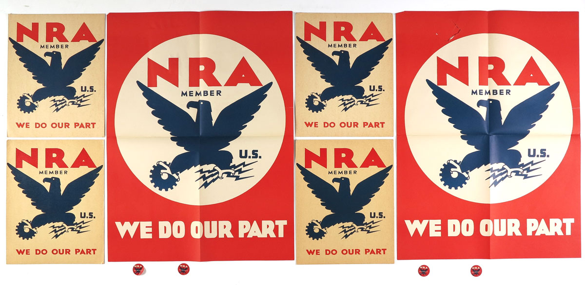 5 PIECE NEW DEAL NRA POSTERS: 5