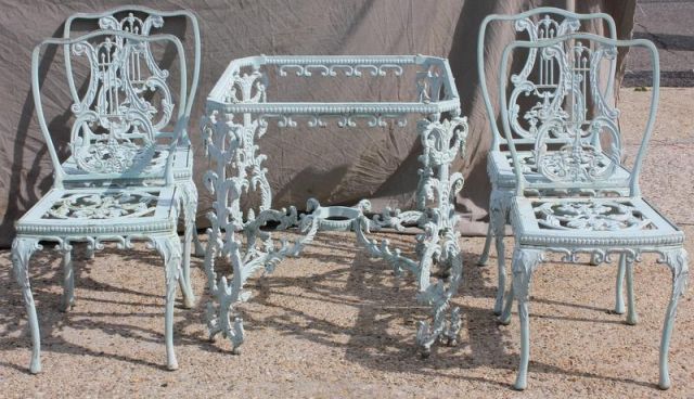 5 Piece Painted Outdoor Iron