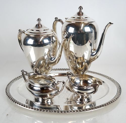 5-PIECE SILVER PLATE TEA