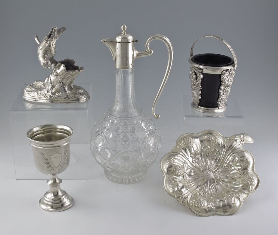 5 PIECE STERLING AND SILVERPLATE