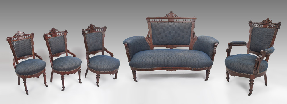 5 PIECE VICTORIAN PARLOR SUITE: