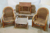 5 PIECE WICKER SET, SOFA, TWO