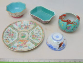 5 PIECES ASIAN PORCELAIN, ROSE