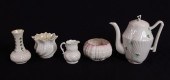 5 PIECES BELLEEK PORCELAIN: To