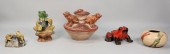 5 PIECES FROG CERAMICS AND POT