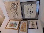 5 PIECES MODERN ARTLot of 5 pi