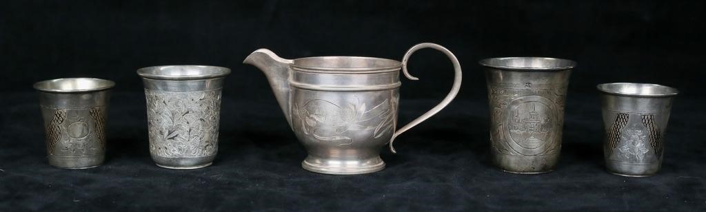 5 PIECES RUSSIAN 84 SILVER5 piece