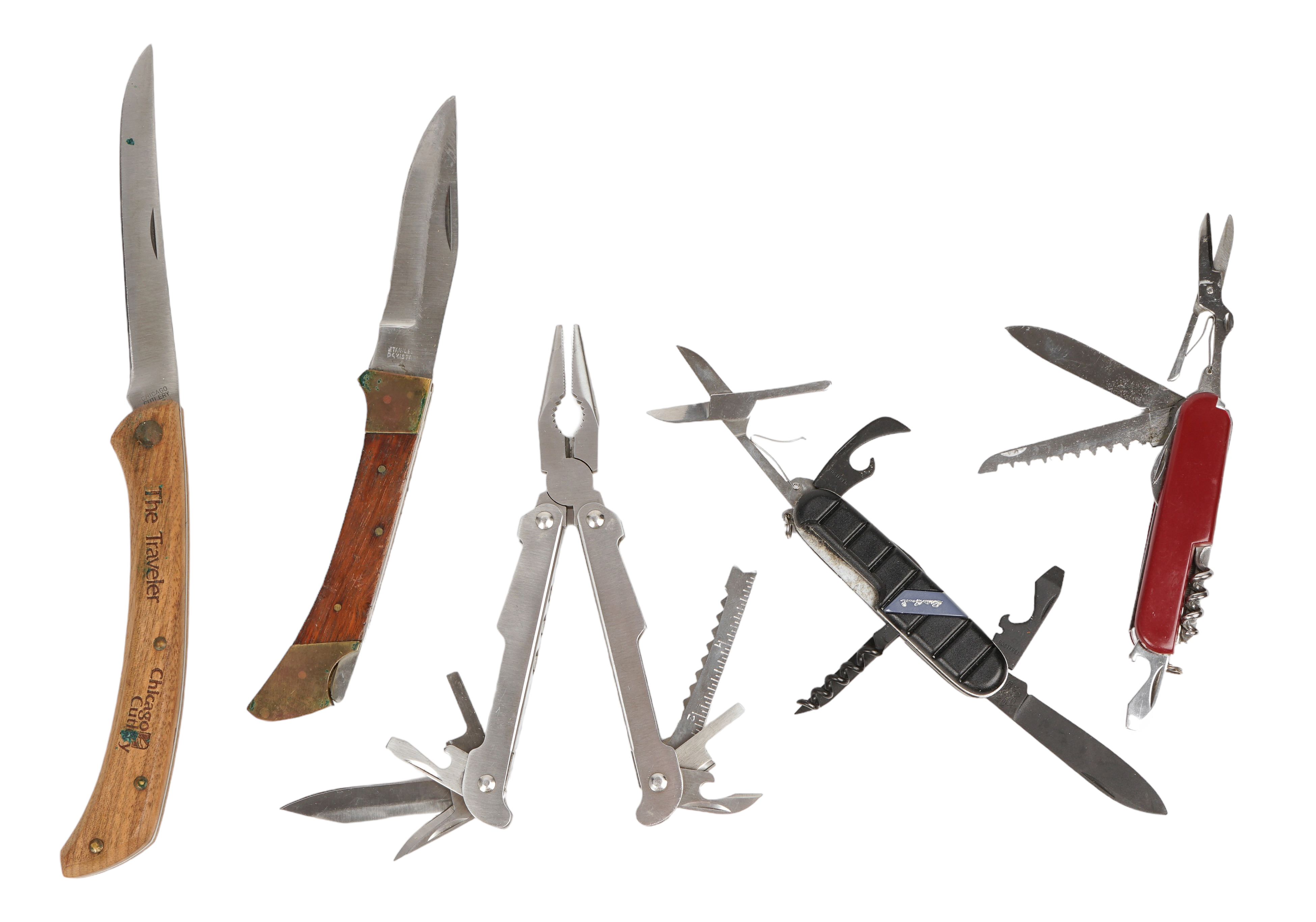 (5) Pocket knives & DVD, c/o