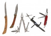 (5) Pocket knives & DVD, c/o C