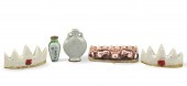5 PORCELAIN BRUSH HOLDER &SNUF
