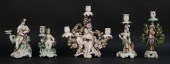 5 PORCELAIN CANDLESTICKS WALLE