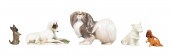 (5) Porcelain dog figurines, c