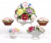 (5) Porcelain floral groupings