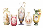 (5) Porcelain portrait vases t