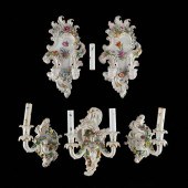 5 PORCELAIN WALL SCONCES - THI