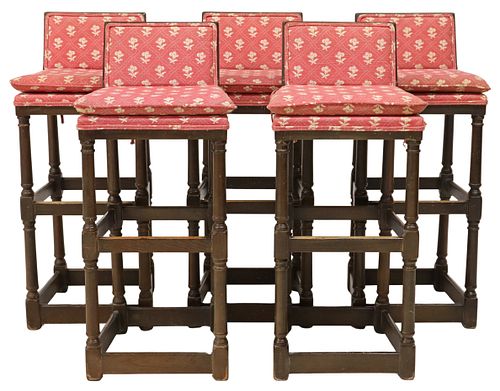 (5) PROVINCIAL STYLE OAK BAR