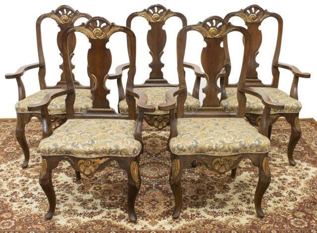 (5) QUEEN ANNE STYLE PARCEL GILT