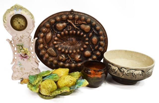 (5) RAKU FIRED BOWL, MAJOLICA