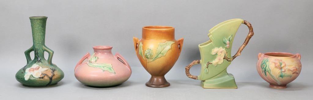 5 ROSEVILLE POTTERY VASES5