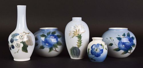 5 ROYAL COPENHAGEN VASES5 Danish
