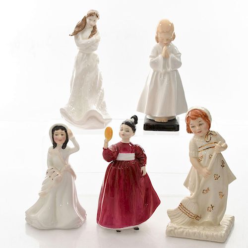 5 ROYAL DOULTON CHILDREN AND LADY