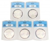 (5) SILVER EAGLES, ANACS GRADE
