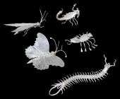 (5) SILVER MODELS OF INSECTS<b