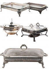 (5) Silver plate casseroles wi