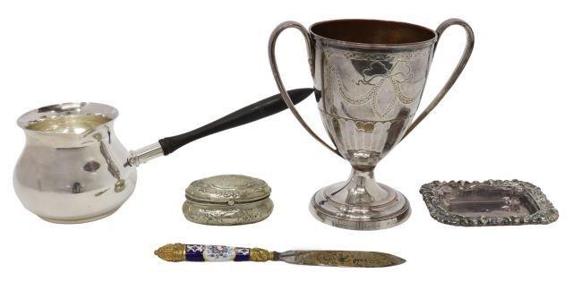 5) SILVER PLATE PIPKIN, TROPHY CUP,