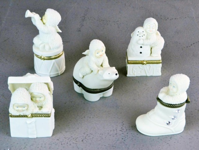(5) SNOWBABIES - BISQUE PORCELAIN
