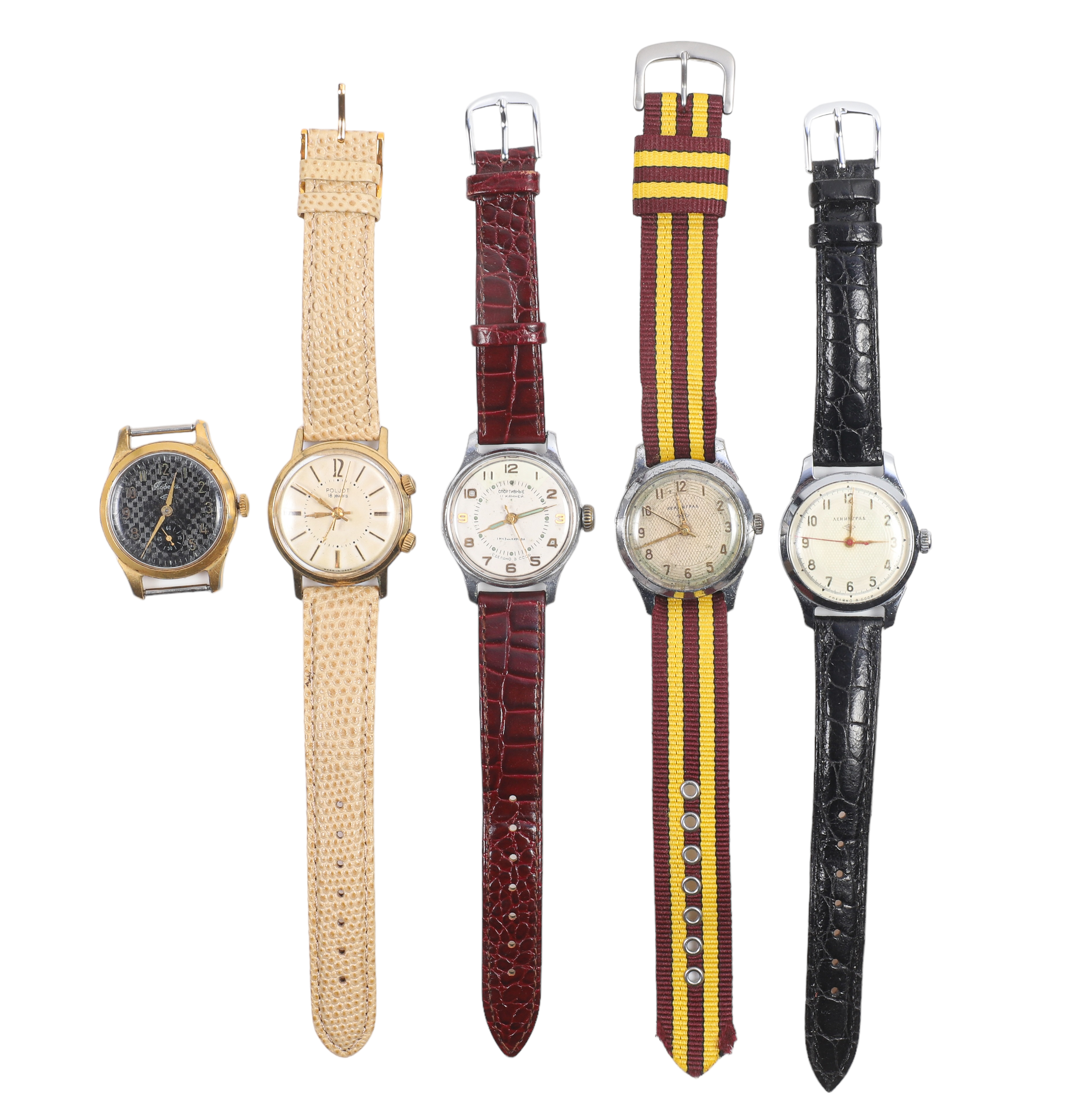 (5) Soviet Era wrist watches to