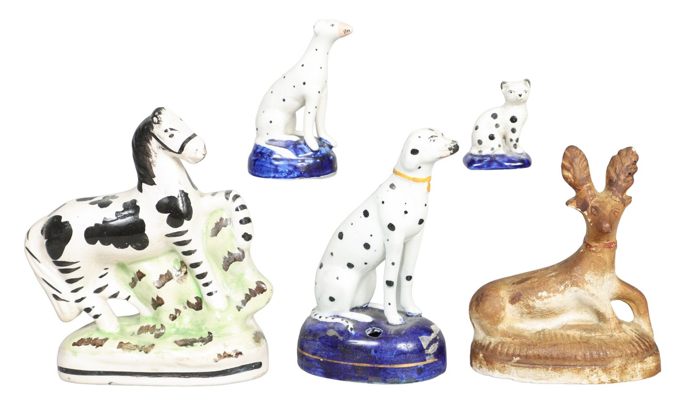 (5) Staffordshire and chalkware