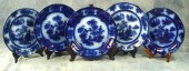 5 Staffordshire blue transfer