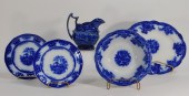 5 STAFFORDSHIRE FLOW BLUE LAFA