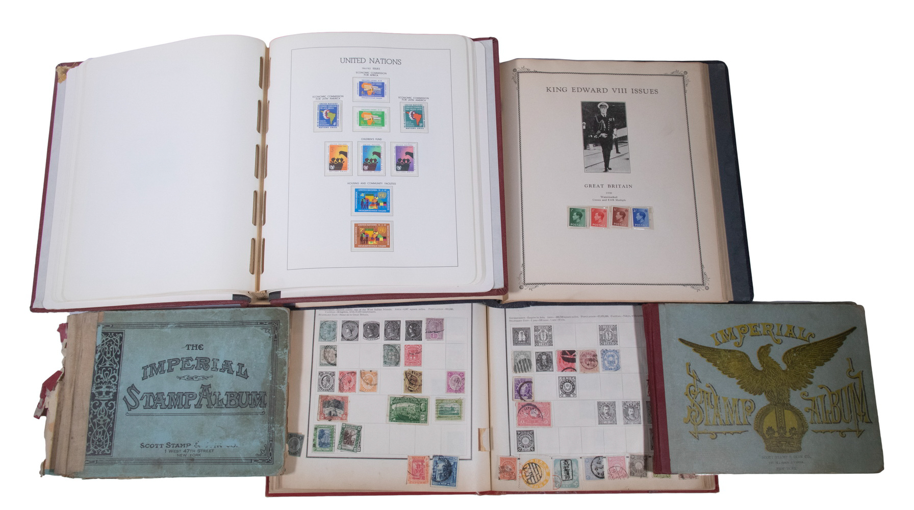 (5) STAMP ALBUMS Including: