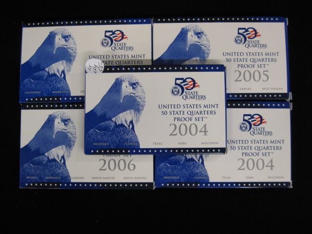 5 State Quarter Proof Sets 2-2004