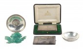 (5) Sterling cases, coin bowls