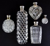 5 STERLING & CUT GLASS PERFUME