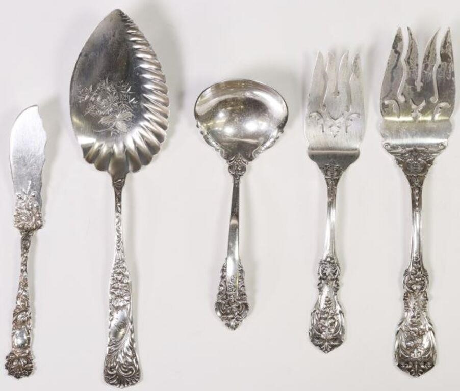 (5) STERLING FLATWARE, FRANCIS I,