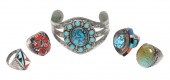 (5) Sterling rings and silver